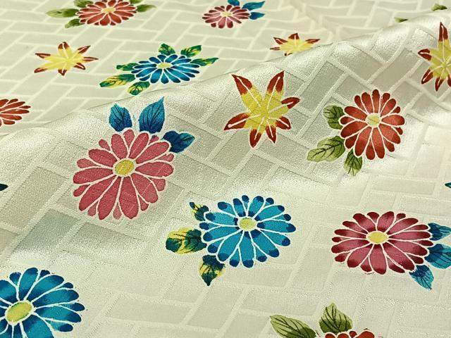 平和屋着物▽訪問着 単衣 草花文 正絹 逸品 AABJ0198jh