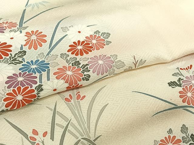平和屋着物▽訪問着 単衣 草花文 暈し染め 正絹 逸品 AABJ0204jh