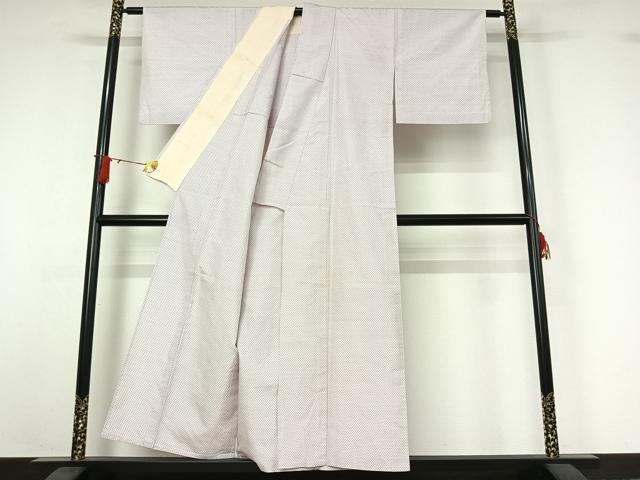 平和屋着物▽上質な紬 単衣 蚊絣 正絹 逸品 AABJ0208jh