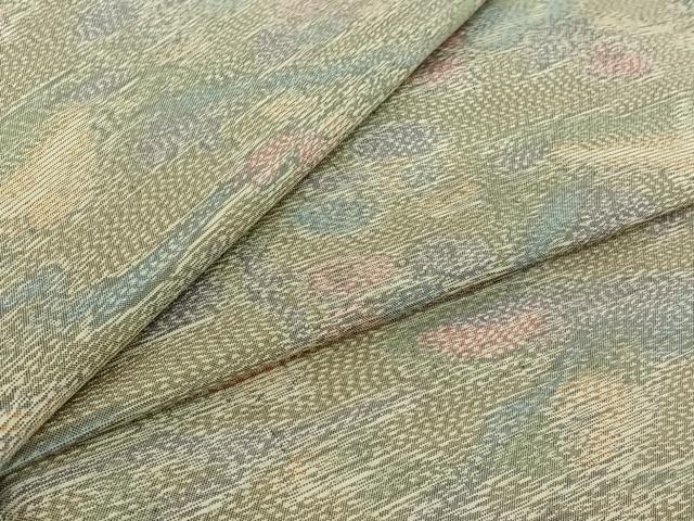 平和屋着物▽本場大島紬 単衣 風景花文 正絹 逸品 AABJ0209jh