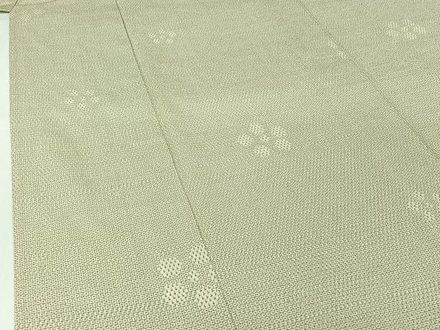 平和屋着物▽本塩沢 単衣 110亀甲 舞花文 正絹 逸品 AABJ0213jh