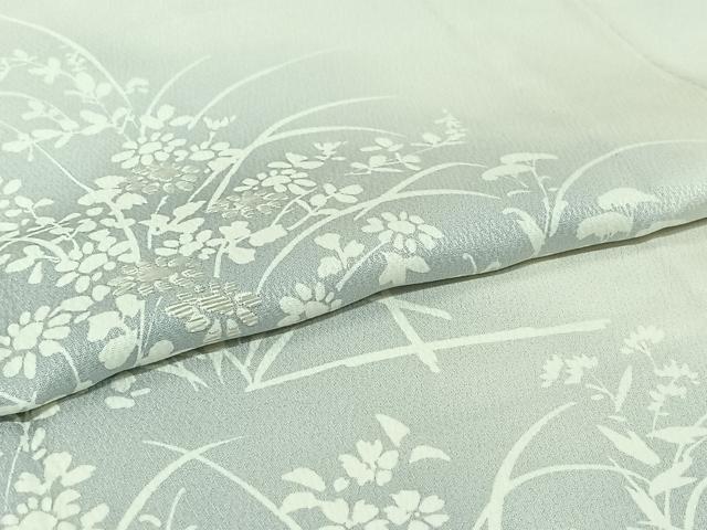 平和屋着物▽訪問着 単衣 刺繍 草花文 暈し染め 正絹 逸品 AABJ0215jh