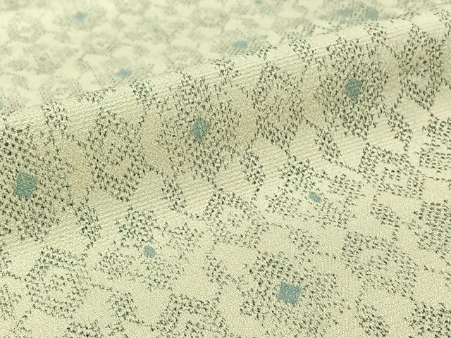 平和屋着物▽本塩沢 単衣 幾何学文様 正絹 逸品 AABJ0219jh