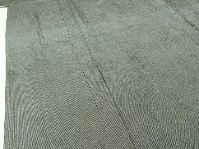 平和屋着物▽小紋師 黒岩秀硯 江戸小紋 単衣 万筋 暗黒色×白鼠色 正絹 逸品 未使用 AABJ0220jh