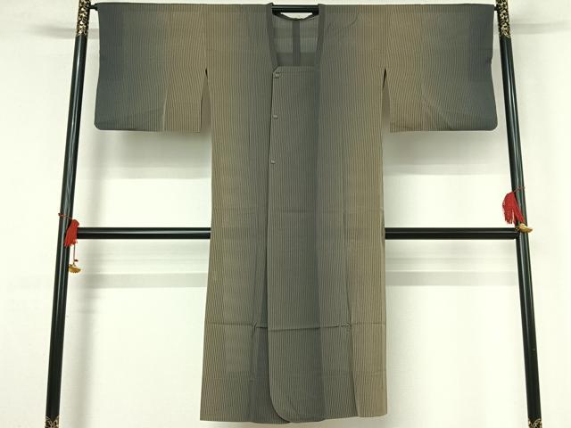 平和屋着物▽道行コート スリーシーズン 春夏秋 塵除け 縞 ロング丈 正絹 逸品 AABJ0224jh