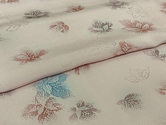 平和屋着物▽上質な小紋 単衣 寿光織 舞花文 正絹 逸品 AABJ0231jh
