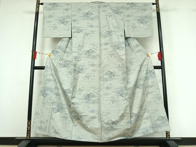 平和屋着物▽本場大島紬 単衣 7マルキ 総絣 風景文 正絹 逸品 AABJ0236jh