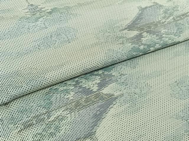 平和屋着物▽本場大島紬 単衣 7マルキ 総絣 風景文 正絹 逸品 AABJ0236jh