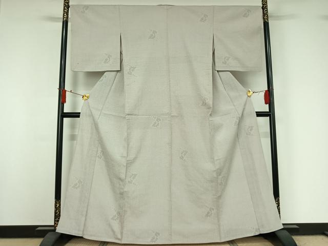 平和屋着物▽本塩沢 単衣 110亀甲 唐草文 正絹 逸品 AABJ0247jh