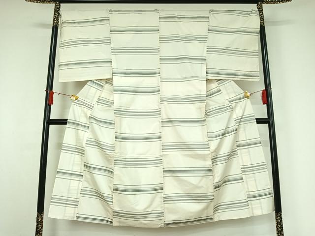 平和屋着物▽男性 本場縞大島紬 単衣 横段文 正絹 逸品 AABJ0251jh