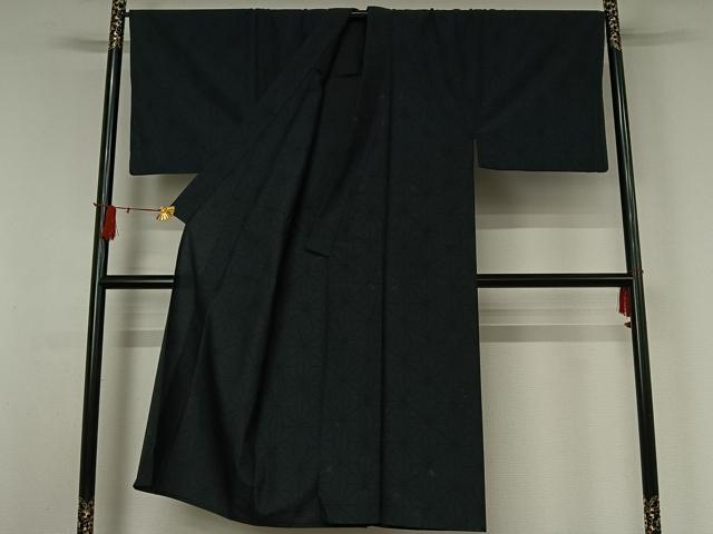 平和屋着物▽男性 小紋 単衣 麻の葉文様 AABJ0252jh