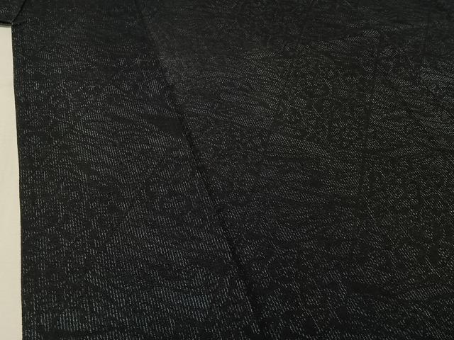 平和屋着物▽男性 結城紬 単衣 草花文 正絹 逸品 AABJ0255jh
