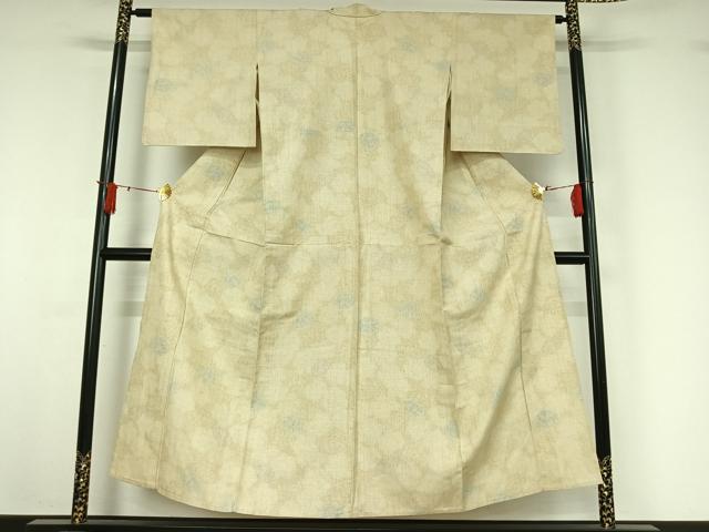 平和屋着物▽上質な紬 単衣 舞花文 正絹 逸品 AABJ0259jh