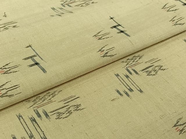 平和屋着物▽上質な紬 単衣 琉球絣 正絹 逸品 AABJ0260jh