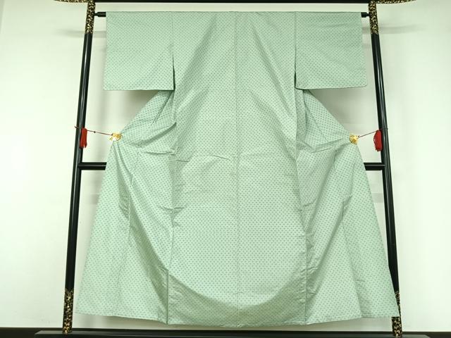 平和屋着物▽上質な紬 単衣 十字絣 正絹 逸品 AABJ0277jh