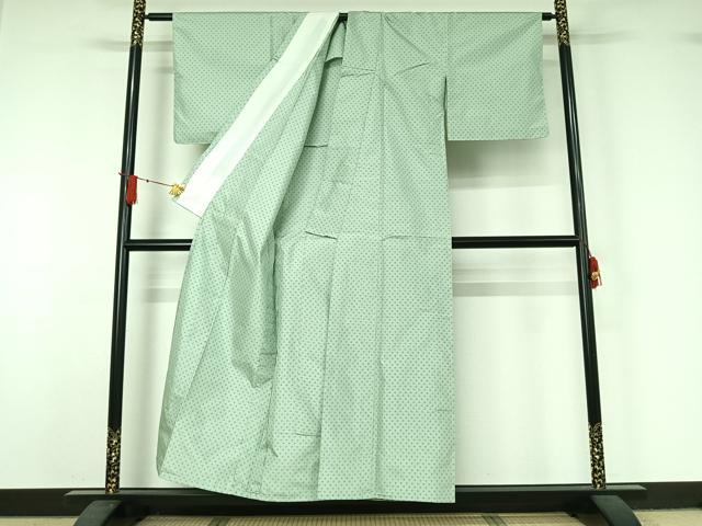 平和屋着物▽上質な紬 単衣 十字絣 正絹 逸品 AABJ0277jh