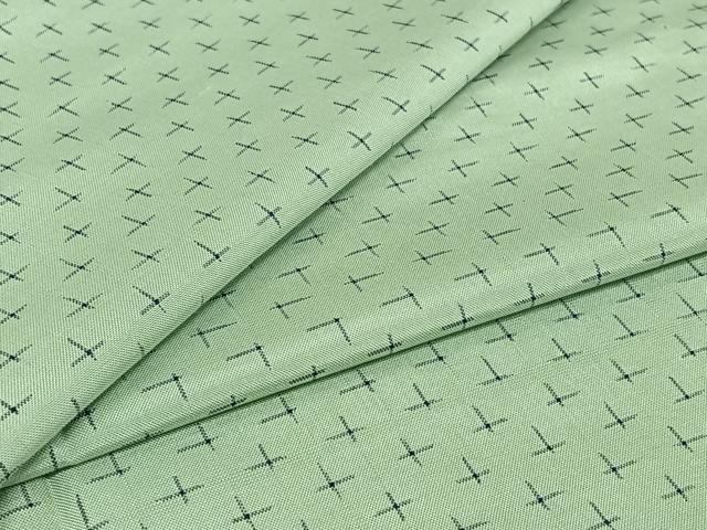 平和屋着物▽上質な紬 単衣 十字絣 正絹 逸品 AABJ0277jh