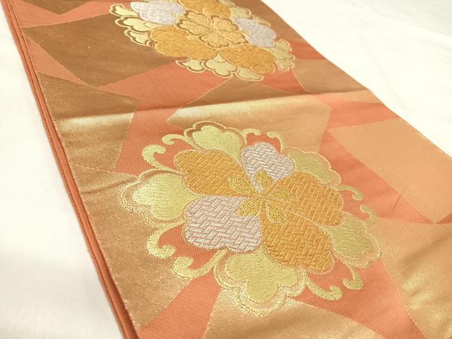 平和屋着物◎六通柄 本袋帯 唐織 舞花文 金銀糸 正絹 逸品 AABJ0297yx