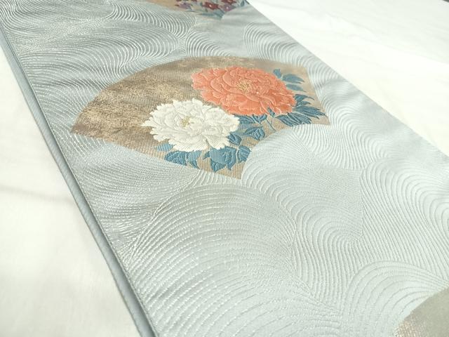 平和屋着物◎六通柄袋帯 唐織 地紙花文 金銀糸 正絹 逸品 AABJ0304yx