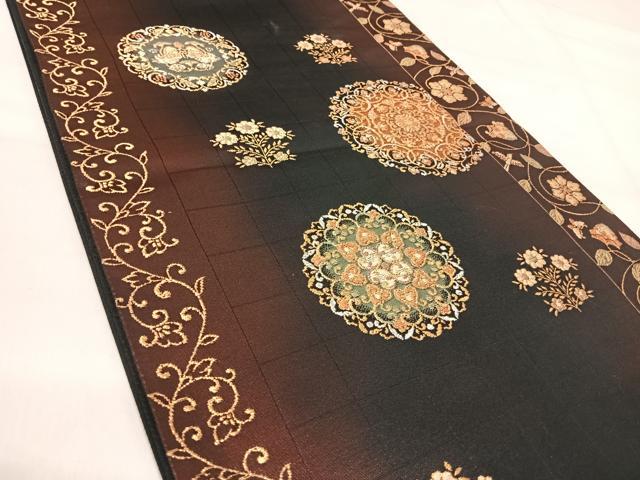 平和屋着物◎六通柄袋帯 花丸文 金銀糸 正絹 逸品 AABJ0378yx