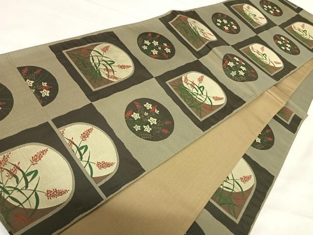 平和屋着物◎六通柄袋帯 古今絵巻 紹紦帯 正絹 逸品 AABJ0412yx