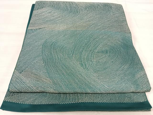 平和屋着物◎六通柄袋帯 流水文 銀糸 正絹 逸品 AABJ0428yx