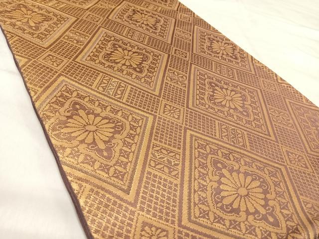 平和屋着物◎六通柄袋帯 花菱文 金糸 正絹 逸品 AABJ0463yx