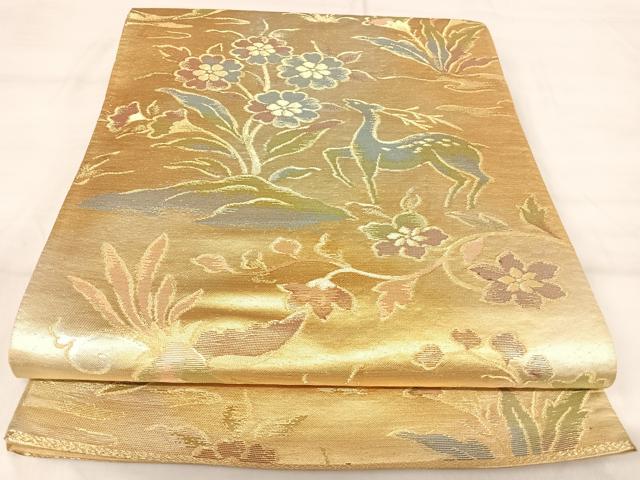 平和屋着物◎六通柄 京袋帯 鳥獣花文 金銀糸 正絹 逸品 AABJ0496yx