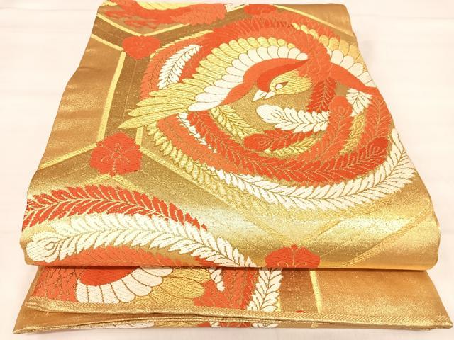 平和屋着物◎六通柄 京袋帯 唐織 鳳凰花文 金銀糸 正絹 逸品 AABJ0505yx