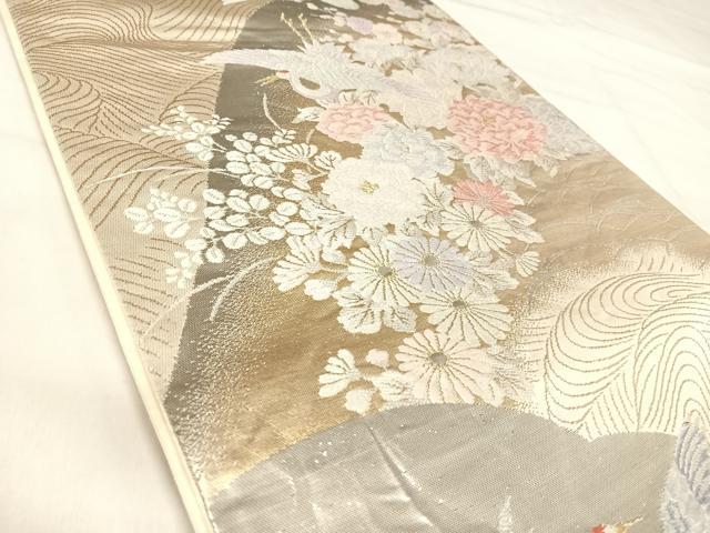 平和屋着物◎六通柄袋帯 唐織 瑞鳳錦 銀プラチナ二重箔 正絹 逸品 AABJ0511yx