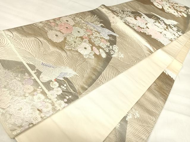 平和屋着物◎六通柄袋帯 唐織 瑞鳳錦 銀プラチナ二重箔 正絹 逸品 AABJ0511yx