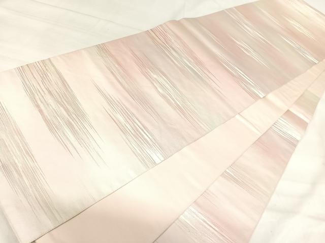 平和屋着物◎六通柄袋帯 霞文 銀糸 正絹 逸品 AABJ0518yx
