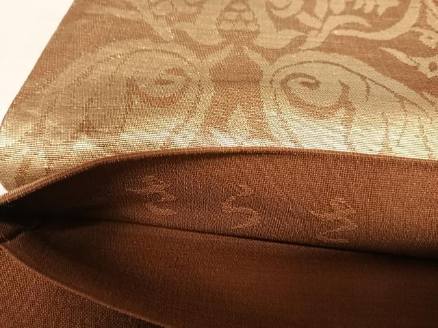 平和屋着物◎西陣 六通柄袋帯 さらさ 金糸 正絹 逸品 AABJ0521yx