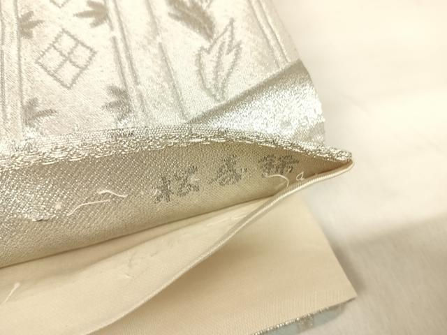 平和屋着物◎六通柄袋帯 鳳凰更紗花文 プラチナ銀箔二重織 松寿錦 正絹 逸品 AABJ0536yx