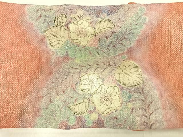 平和屋着物◎太鼓柄袋帯 辻が花 金糸 正絹 逸品 AABJ0555yx