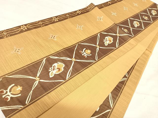 平和屋着物◎六通柄袋帯 楽山 花鳥文 正絹 逸品 AABJ0565yx
