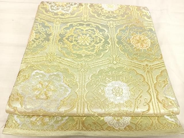 平和屋着物◎六通柄袋帯 飾花文 金銀糸 正絹 逸品 AABJ0647yx
