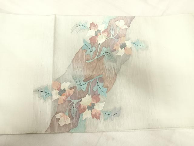 平和屋着物◎太鼓柄袋帯 すくい織り 道長花文 正絹 逸品 AABJ0649yx