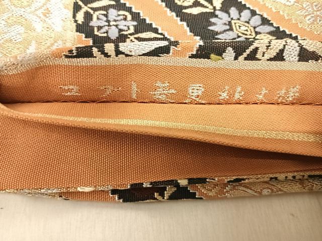 平和屋着物◎六通柄 本袋帯 唐織 コプト菱更紗文様 金銀糸 正絹 逸品 aabj0651yx