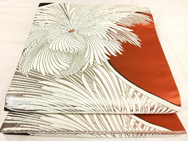 平和屋着物◎両面 全通柄袋帯 唐織 乱菊 銀糸 正絹 逸品 AABJ0683yx