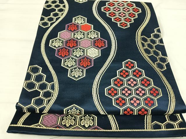 平和屋着物◎六通柄袋帯 唐織 立涌吉祥文 金糸 正絹 逸品 AABJ0702yx