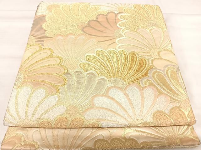 平和屋着物◎六通柄袋帯 花づくし 金銀糸 正絹 逸品 AABJ0705yx