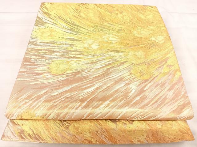 平和屋着物◎六通柄袋帯 孔雀羽文 金銀糸 正絹 逸品 AABJ0737yx