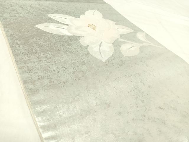 平和屋着物◎西陣 服部織物謹製 六通柄袋帯 こはく錦 枝花文 金銀糸 引箔 正絹 逸品 AABJ0743yx