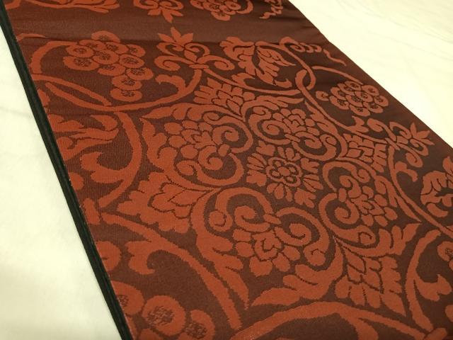 平和屋着物◎六通柄袋帯 葡萄正倉院花文 正絹 逸品 AABJ0745yx