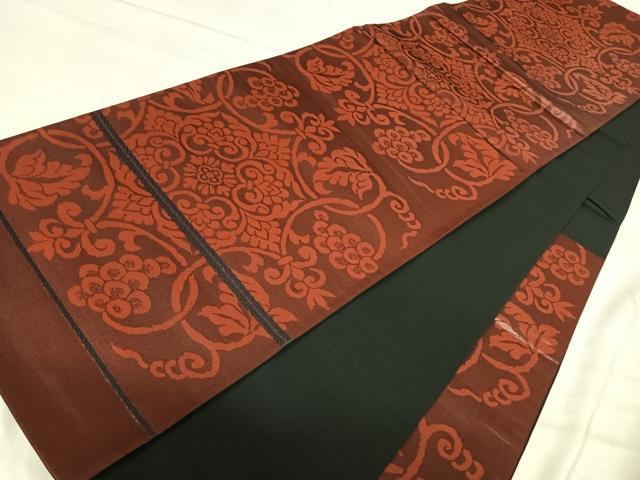 平和屋着物◎六通柄袋帯 葡萄正倉院花文 正絹 逸品 AABJ0745yx