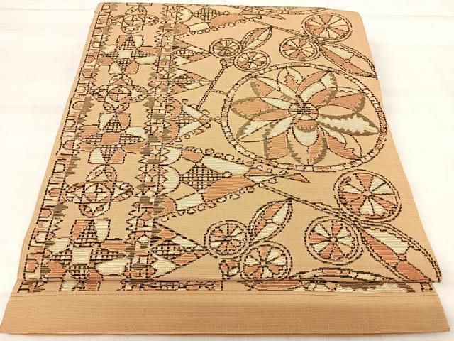 平和屋着物◎全通柄 京袋帯 花丸文 金糸 正絹 逸品 AABJ0749yx