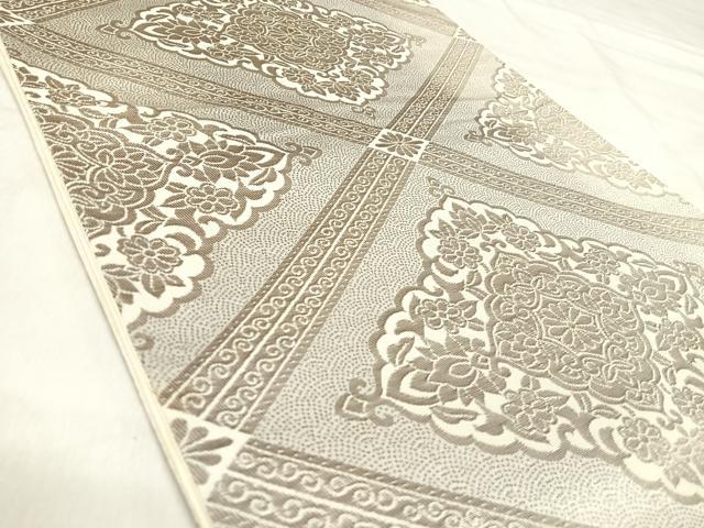 平和屋着物◎六通柄袋帯 花菱文 やまとオリジナル 銀糸 正絹 逸品 AABJ0753yx