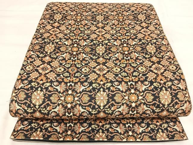 平和屋着物◎全通柄 京袋帯 更紗花文 正絹 逸品 AABJ0757yx