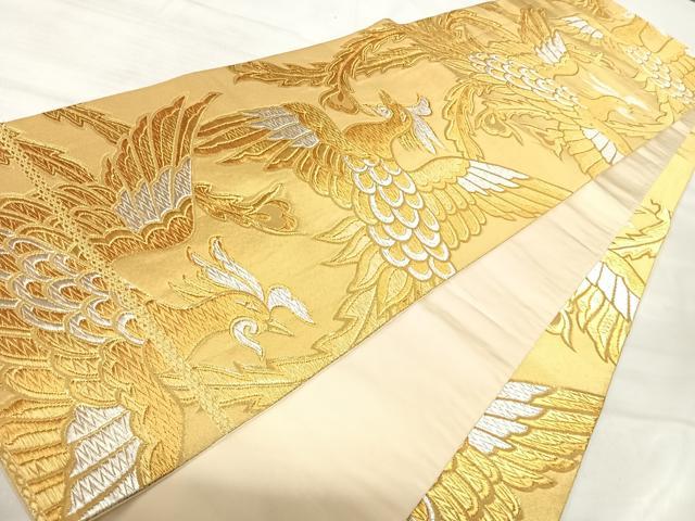 平和屋着物◎六通柄袋帯 鳳凰文 金銀糸 正絹 逸品 AABJ0787yx